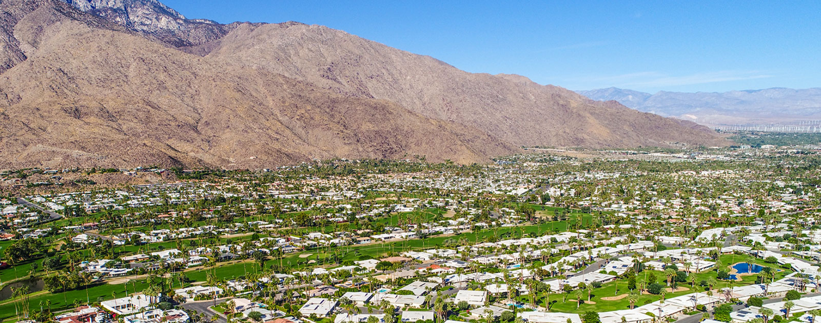 Panoramic view of housing in the Coachella Valley